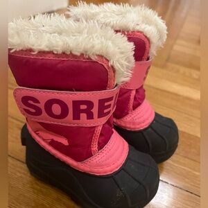 Sorel pink toddler boots size 5